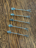 Silver Cocktail Picks, Inca Tiki Finials