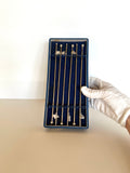 Sterling Silver Swizzle Stir Sticks, original box - Southern Vintage Wares