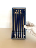 Sterling Silver Swizzle Stir Sticks, original box - Southern Vintage Wares