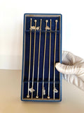 Sterling Silver Swizzle Stir Sticks, original box - Southern Vintage Wares