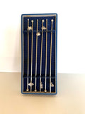 Sterling Silver Swizzle Stir Sticks, original box - Southern Vintage Wares