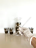 Georges Briard Poison Labratory Pitcher, Blend Your Poison Glasses - Southern Vintage Wares