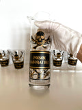 Georges Briard Poison Labratory Pitcher, Blend Your Poison Glasses - Southern Vintage Wares