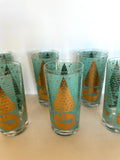 Mid Century Christmas Tree Glasses Ned Harris - Southern Vintage Wares