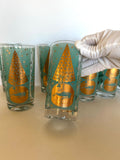 Mid Century Christmas Tree Glasses Ned Harris - Southern Vintage Wares