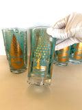Mid Century Christmas Tree Glasses Ned Harris - Southern Vintage Wares