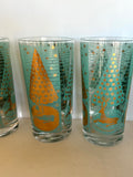 Mid Century Christmas Tree Glasses Ned Harris - Southern Vintage Wares