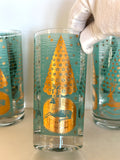 Mid Century Christmas Tree Glasses Ned Harris - Southern Vintage Wares