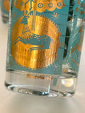 Mid Century Christmas Tree Glasses Ned Harris - Southern Vintage Wares