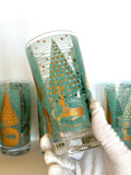 Mid Century Christmas Tree Glasses Ned Harris - Southern Vintage Wares