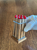Vintage Cherry Cocktail Picks Wood Stand Set, French - Southern Vintage Wares