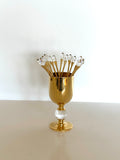 Vintage Gold Swarovski Crystal Cocktail Picks Valerio Albarello, Set of 12