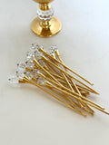 Vintage Gold Swarovski Crystal Cocktail Picks Valerio Albarello, Set of 12