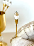 Vintage Gold Swarovski Crystal Cocktail Picks Valerio Albarello, Set of 12