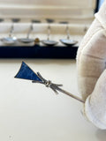 Art Deco Sterling Cocktail Spoons, Lapis Stone Finials - Southern Vintage Wares