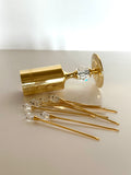 Vintage Gold Swarovski Crystal Cocktail Picks Valerio Albarello, Set of 8