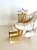Vintage Gold Swarovski Crystal Cocktail Picks Valerio Albarello, Set of 8