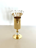 Vintage Gold Swarovski Crystal Cocktail Picks Valerio Albarello, Set of 8