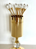 Vintage Gold Swarovski Crystal Cocktail Picks Valerio Albarello, Set of 8