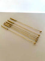 Gold-Plated Heavy Cocktail Swizzle Sticks