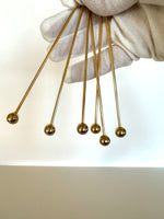 Gold-Plated Heavy Cocktail Swizzle Sticks