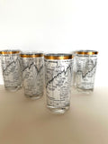 Cera Dow Jones Glasses 1958-1968, Stock Market Glassware - Southern Vintage Wares