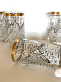 Cera Dow Jones Glasses 1958-1968, Stock Market Glassware - Southern Vintage Wares