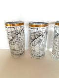 Cera Dow Jones Glasses 1958-1968, Stock Market Glassware - Southern Vintage Wares