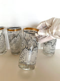 Cera Dow Jones Glasses 1958-1968, Stock Market Glassware - Southern Vintage Wares