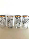 Cera Dow Jones Glasses 1958-1968, Stock Market Glassware - Southern Vintage Wares