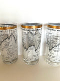 Cera Dow Jones Glasses 1958-1968, Stock Market Glassware - Southern Vintage Wares