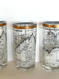 Cera Dow Jones Glasses 1958-1968, Stock Market Glassware - Southern Vintage Wares