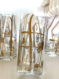 Georges Briard Ski Poles Glasses, Mid Century