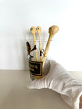 Georges Briard Mix Your Poison Glass, Skull Swizzle Sticks Set - Southern Vintage Wares