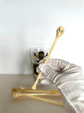 Georges Briard Mix Your Poison Glass, Skull Swizzle Sticks Set - Southern Vintage Wares