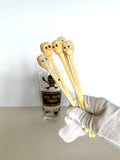 Georges Briard Mix Your Poison Glass, Skull Swizzle Sticks Set - Southern Vintage Wares