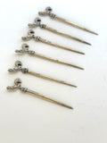 Silver-Plated Rooster Cocktail Picks 1940s