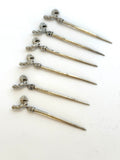 Silver-Plated Rooster Cocktail Picks 1940s
