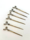 Silver-Plated Rooster Cocktail Picks 1940s