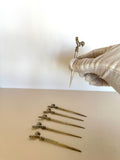Silver-Plated Rooster Cocktail Picks 1940s