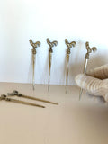 Silver-Plated Rooster Cocktail Picks 1940s