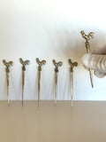 Silver-Plated Rooster Cocktail Picks 1940s