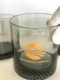 Vintage Continental Airlines Glasses, Mid Century - Southern Vintage Wares