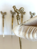 Silver-Plated Rooster Cocktail Picks 1940s