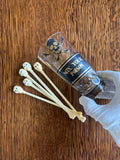 Georges Briard Mix Your Poison Glass, Skull Swizzle Sticks Set - Southern Vintage Wares