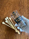 Georges Briard Mix Your Poison Glass, Skull Swizzle Sticks Set - Southern Vintage Wares