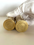 Figural Brass Shotgun Shell Jiggers, Mid Century - Southern Vintage Wares