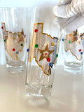Vintage Culver Jeweled Texas Glasses, Rare Size