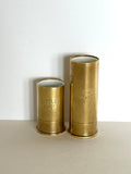 Figural Brass Shotgun Shell Jiggers, Mid Century - Southern Vintage Wares