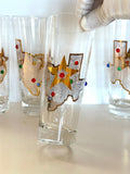 Vintage Culver Jeweled Texas Glasses, Rare Size